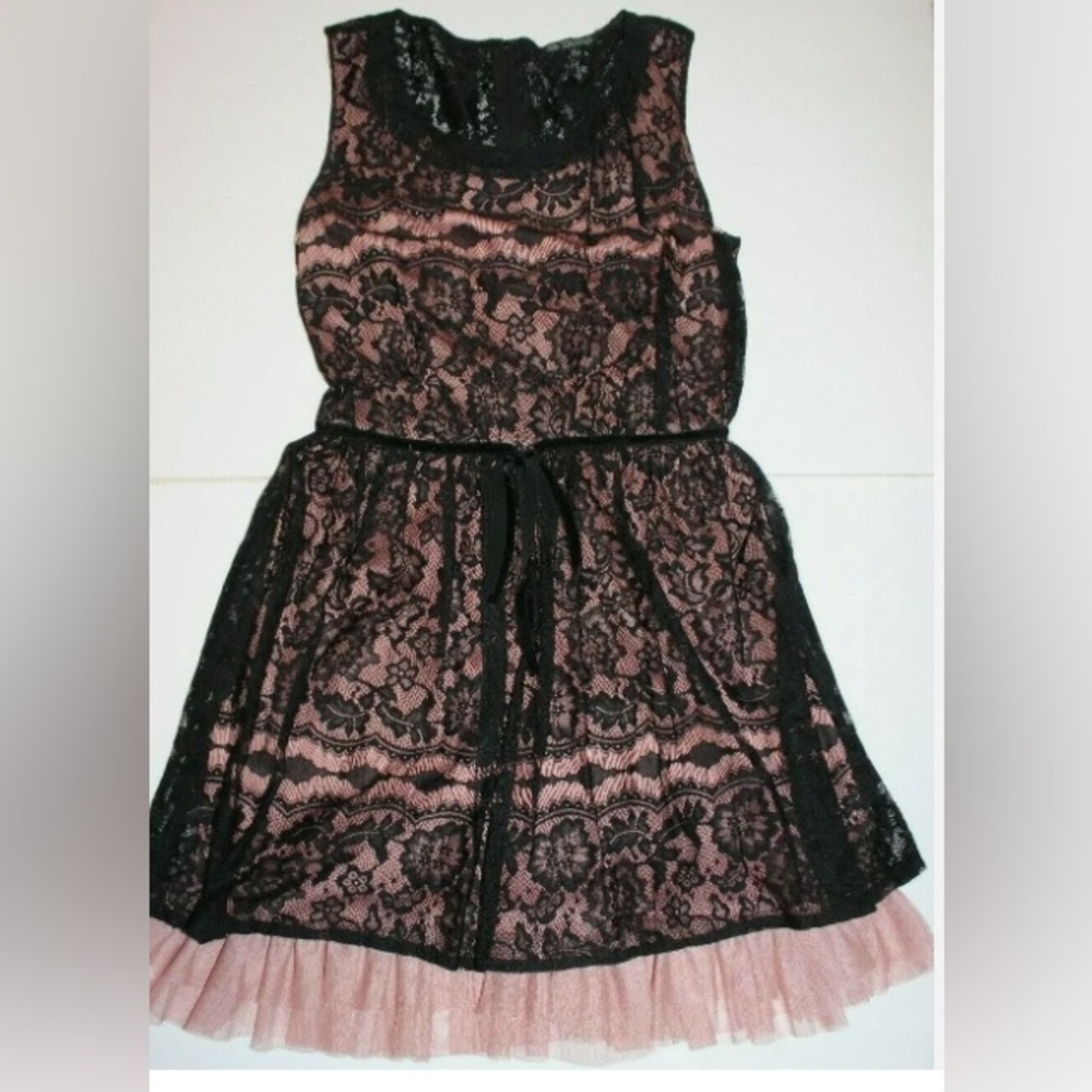 Gorgeous Black Lace Dress Girls M